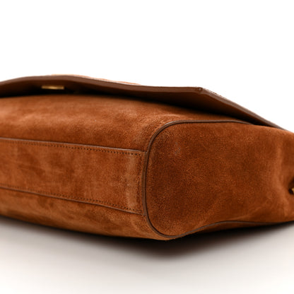 Saint Laurent Smooth Calfskin Suede Medium Reversible Monogram Kate Satchel Brick 9 of 10