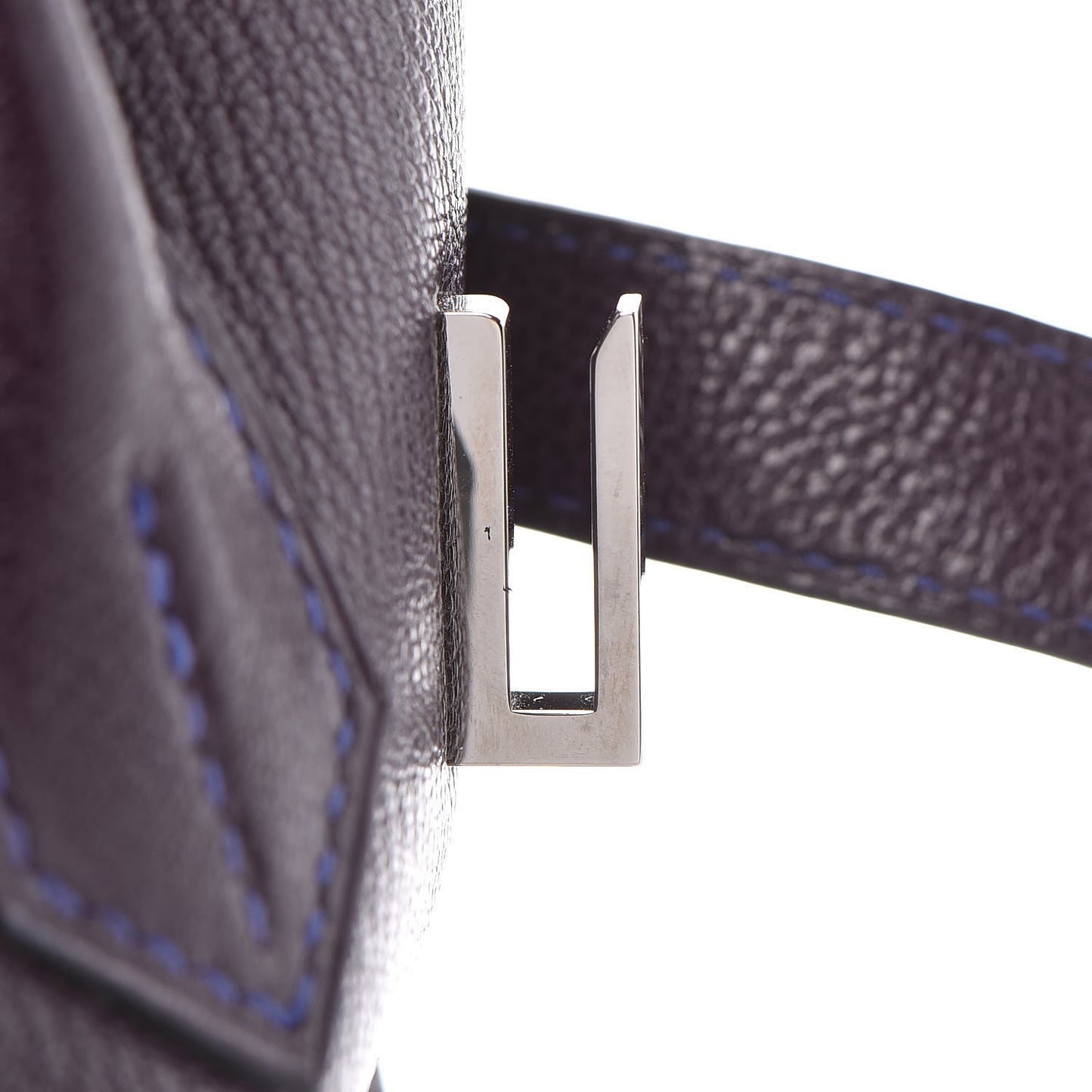 Chevre Mysore Bi-Color Horseshoe Birkin 30 Raisin Bleu Electrique