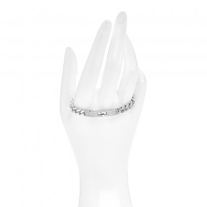 Hermes 18K White Gold Diamond TPM Kelly Gourmette Bracelet SH 2 of 5