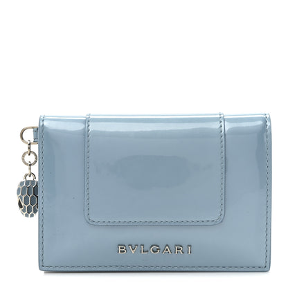 Bulgari Patent Calfskin Serpenti Forever Card Case Blue 1 of 7