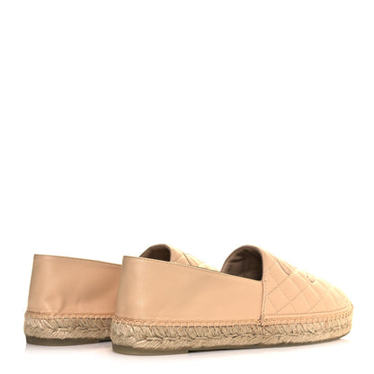Chanel Lambskin Quilted CC Espadrilles 41 Beige 4 of 9