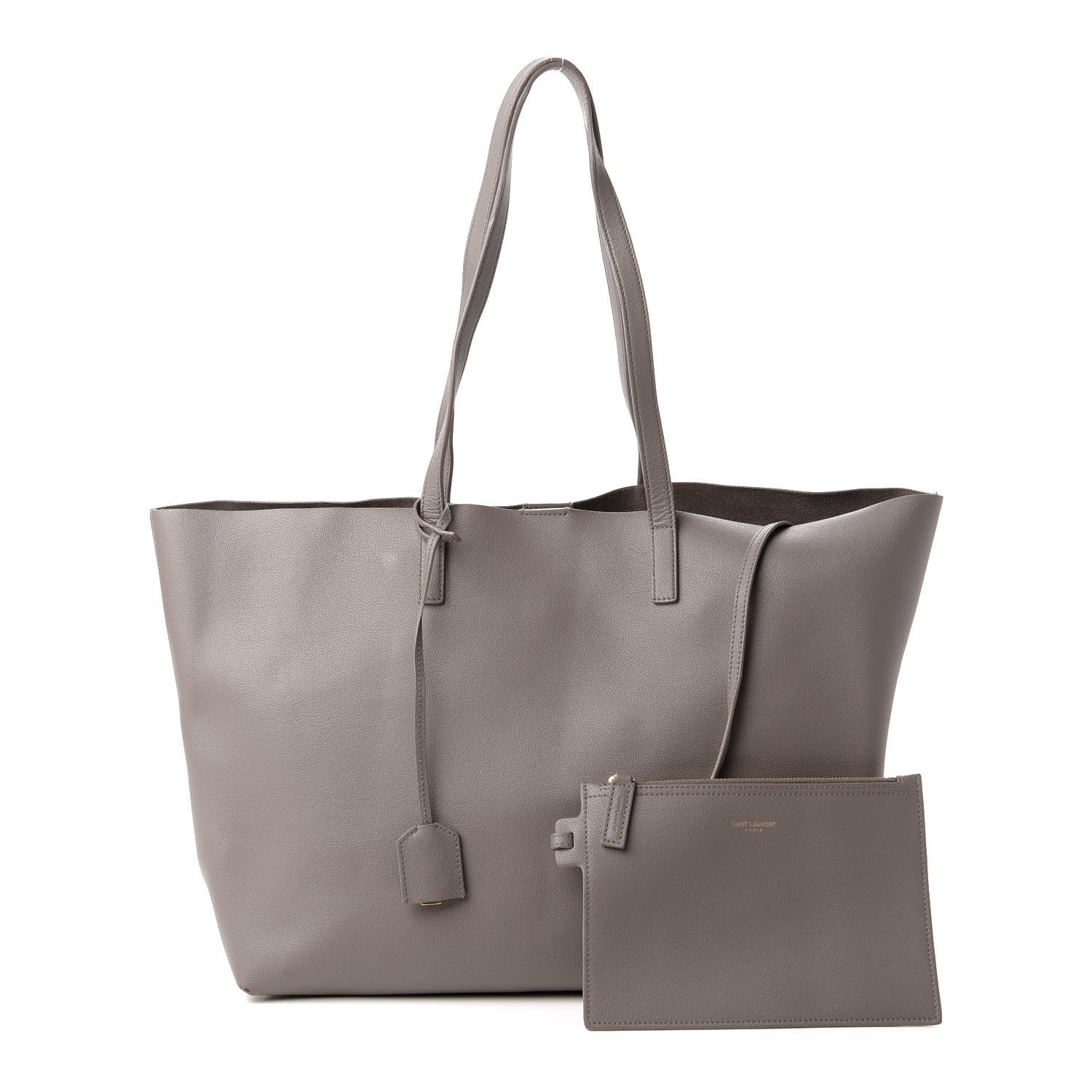 Saint Laurent Calfskin Large Shopping Tote Earth 1 of 12