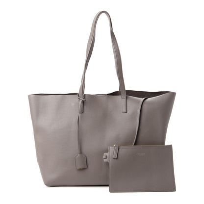 Saint Laurent Calfskin Large Shopping Tote Earth 1 of 12