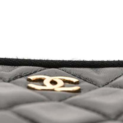 Chanel Shiny Crumpled Lambskin Quilted Small Preppy Pocket Camera Case Black 11 of 12