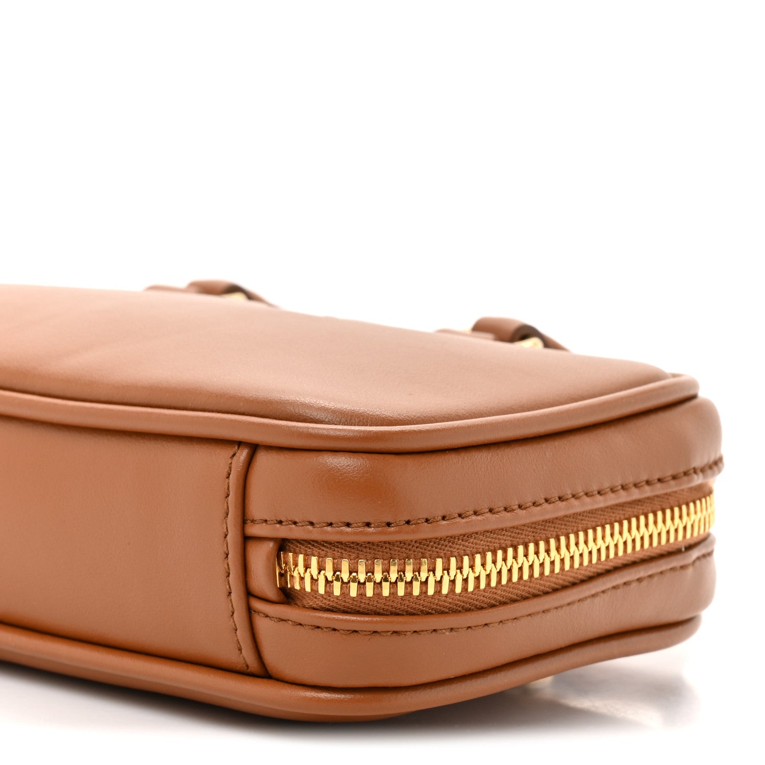 Miu Miu Calfskin Mini Arcadie Top Handle Bag Cognac 1835488