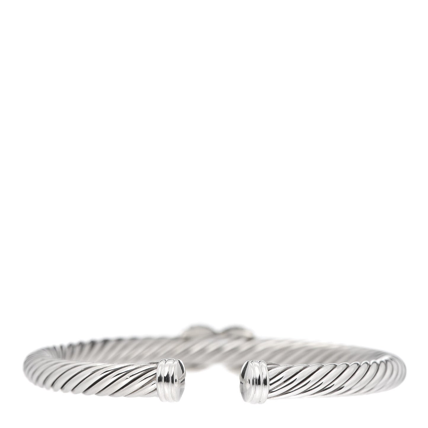 Sterling Silver 18K White Gold Diamond Pave 5mm X Cable Bracelet