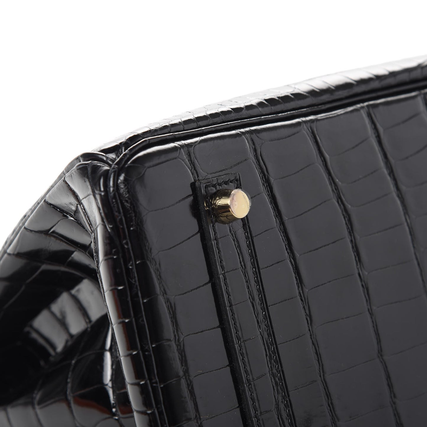 Shiny Porosus Crocodile Birkin 35 Black