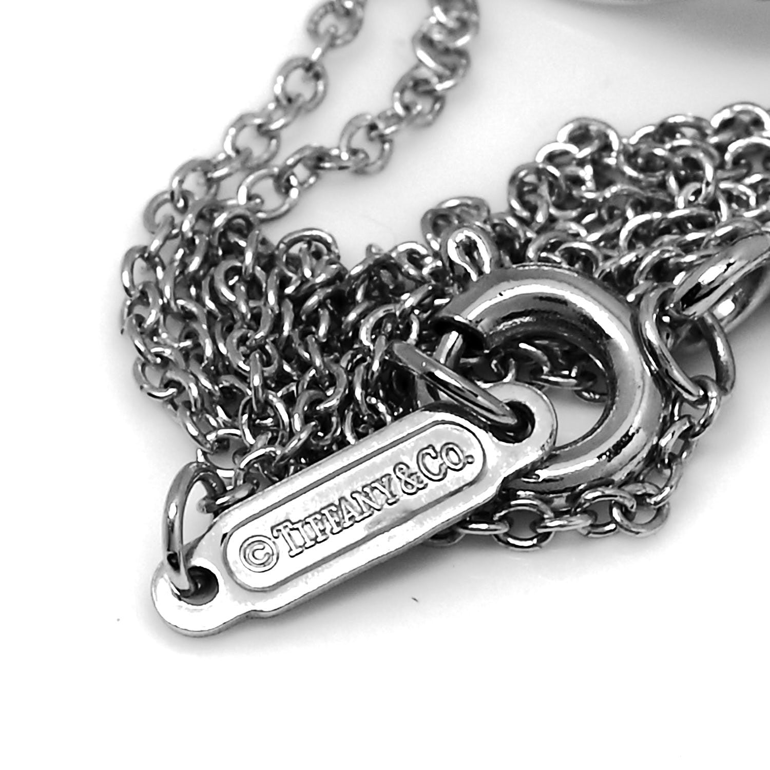 Tiffany 18K White Gold Diamond Double Interlocking Circles Pendant Necklace 5 of 6
