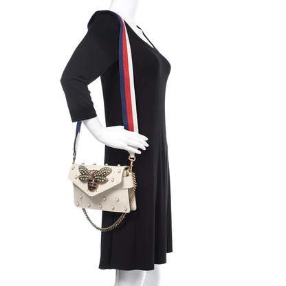 Gucci Nappa Pearl Studded Mini Queen Margaret Broadway Shoulder Bag Mystic White 2 of 9