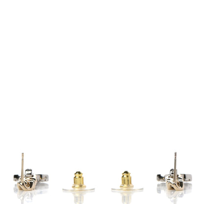 Chanel Metal Crystal CC Chain Drop Earrings Gold 3 of 5