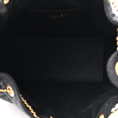Chanel Washed Denim Quilted Medium Chanel 25 Handbag Black 6 of 10