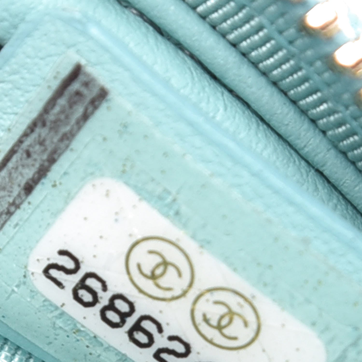 Chanel Caviar Quilted Zip Around Classic Coin Purse Light Blue 7 of 10