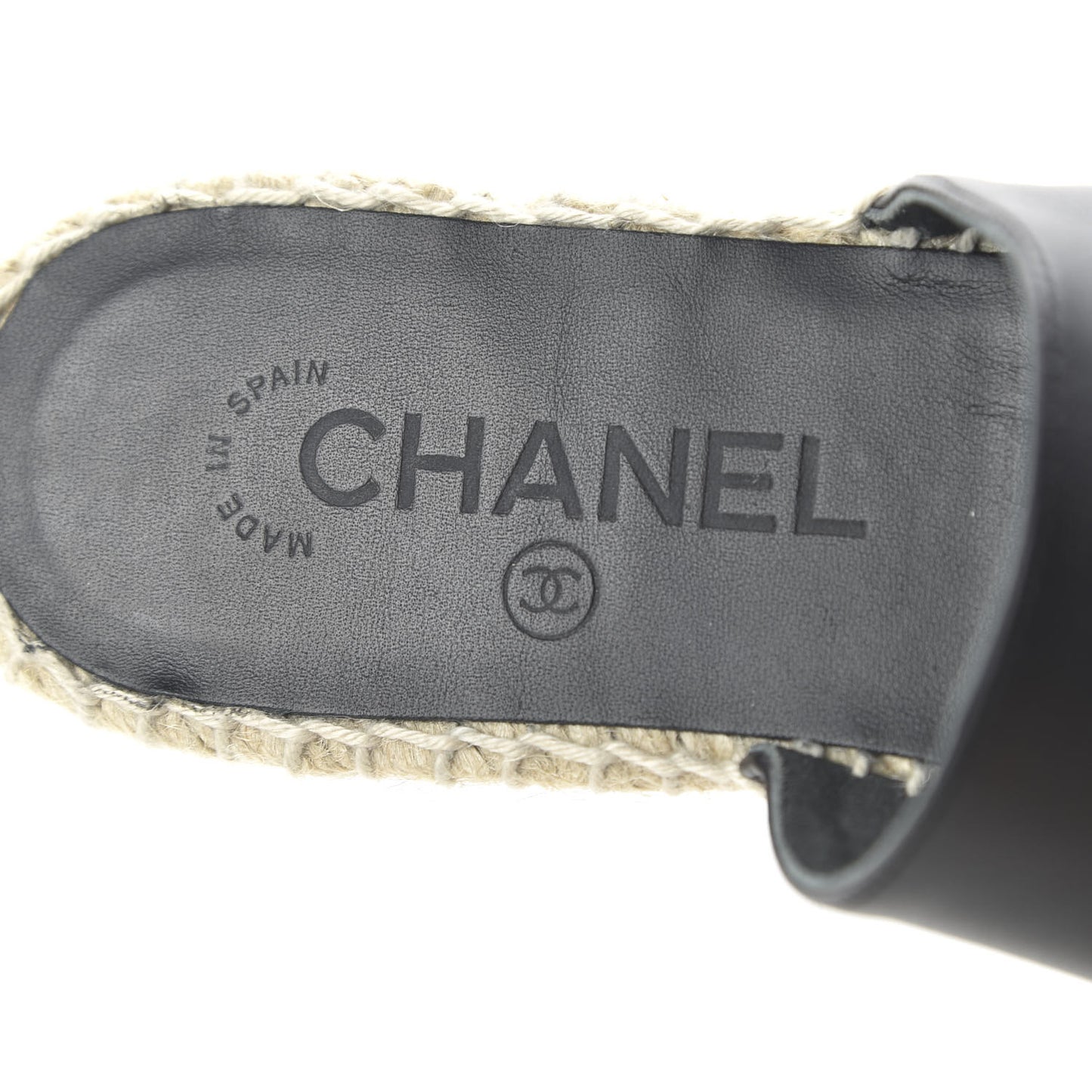 Calfskin CC Espadrille Mules 35 Black