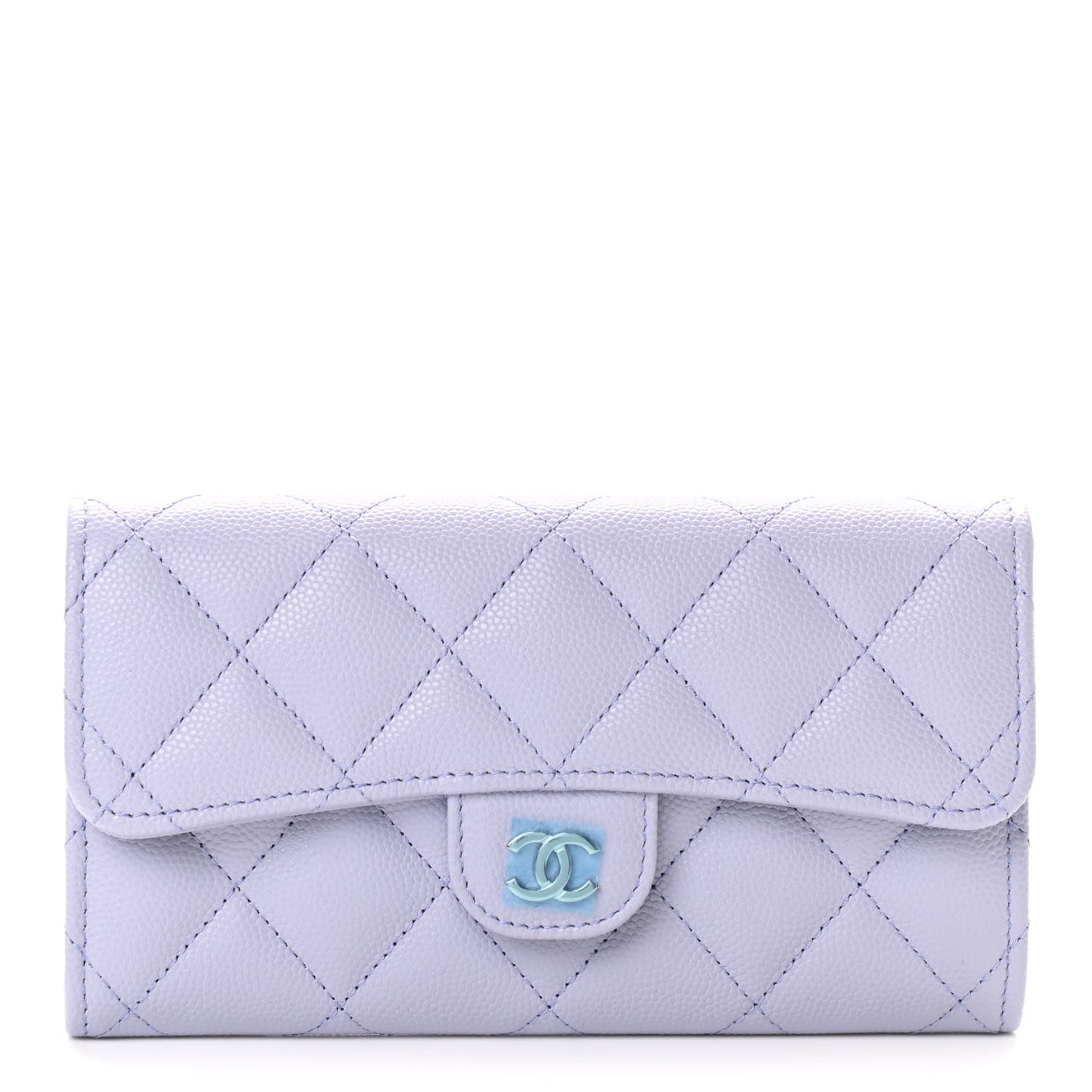 Caviar Quilted Medium Flap Wallet Light Purple