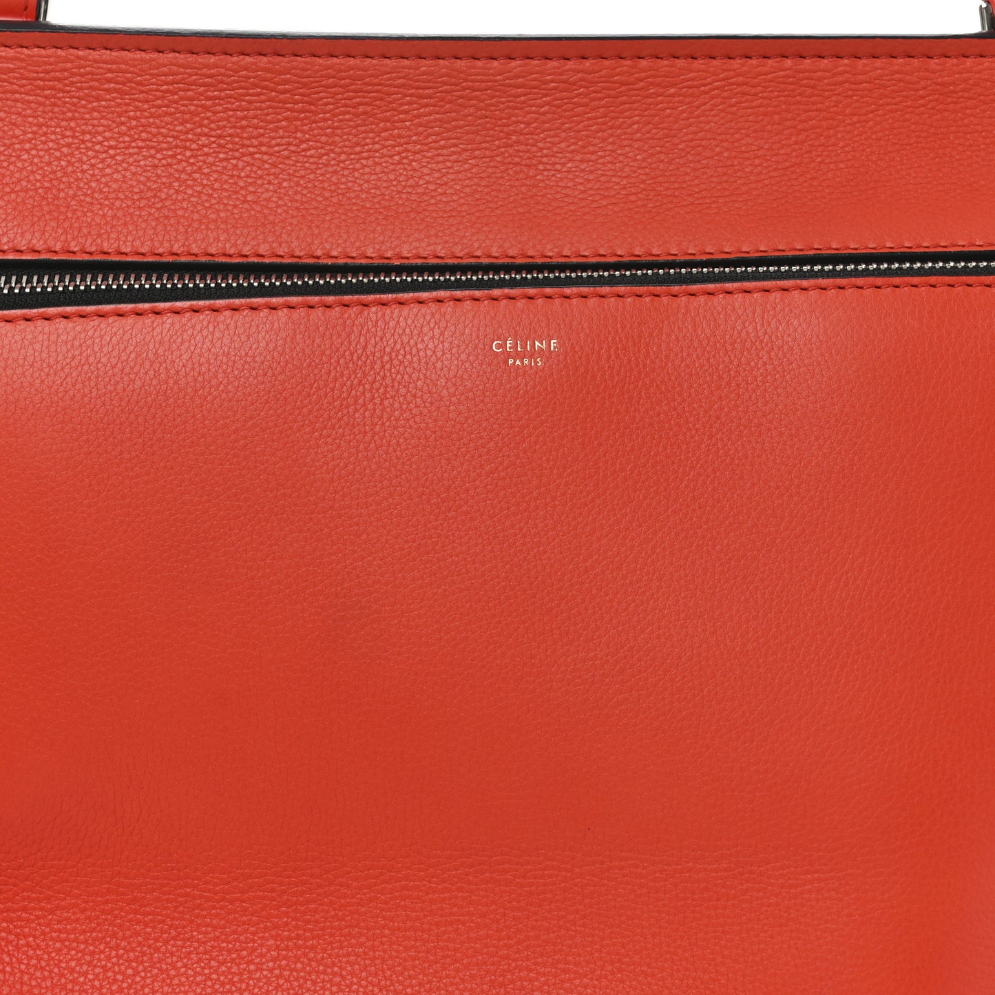 Grained Calfskin Medium Edge Shoulder Bag Vermillion