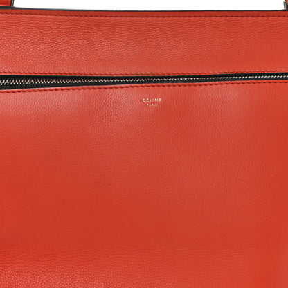 Celine Grained Calfskin Medium Edge Shoulder Bag Vermillion 7 of 9