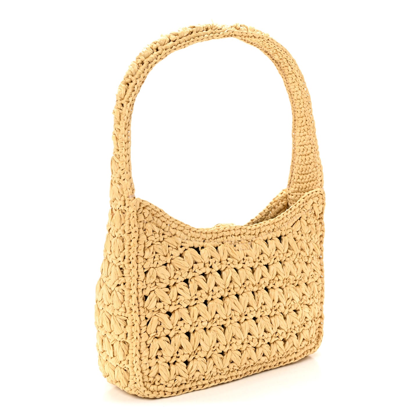Raffia Crochet 3.5 Shoulder Bag Beige