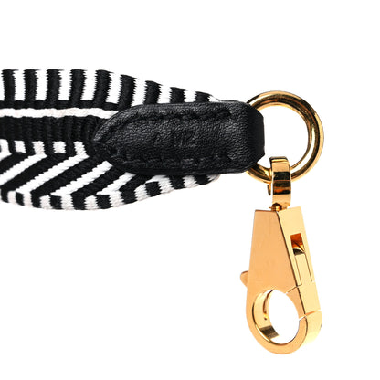 Hermes Toile Swift 25mm Sangle Cavale Shoulder Strap Black Ecru 5 of 5