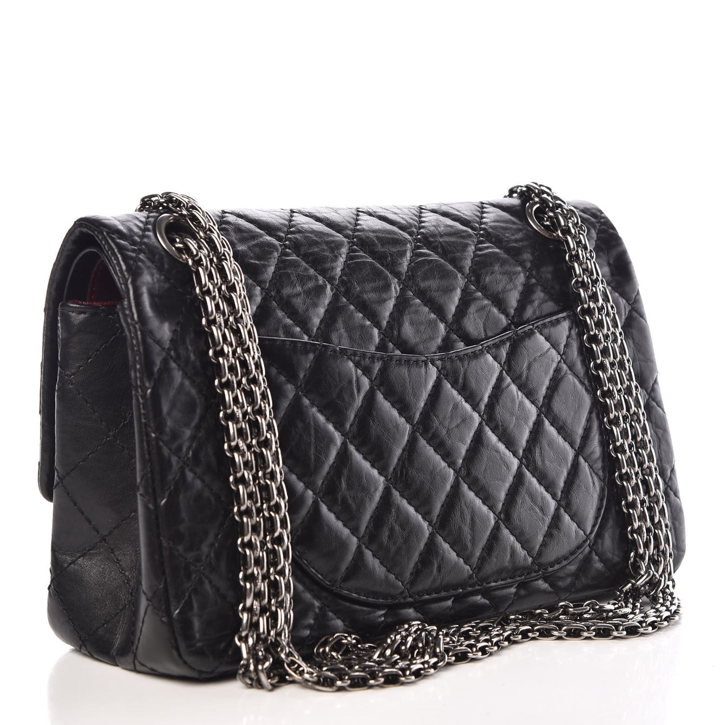 Aged Calfskin Quilted 2.55 Reissue 225 Flap Black