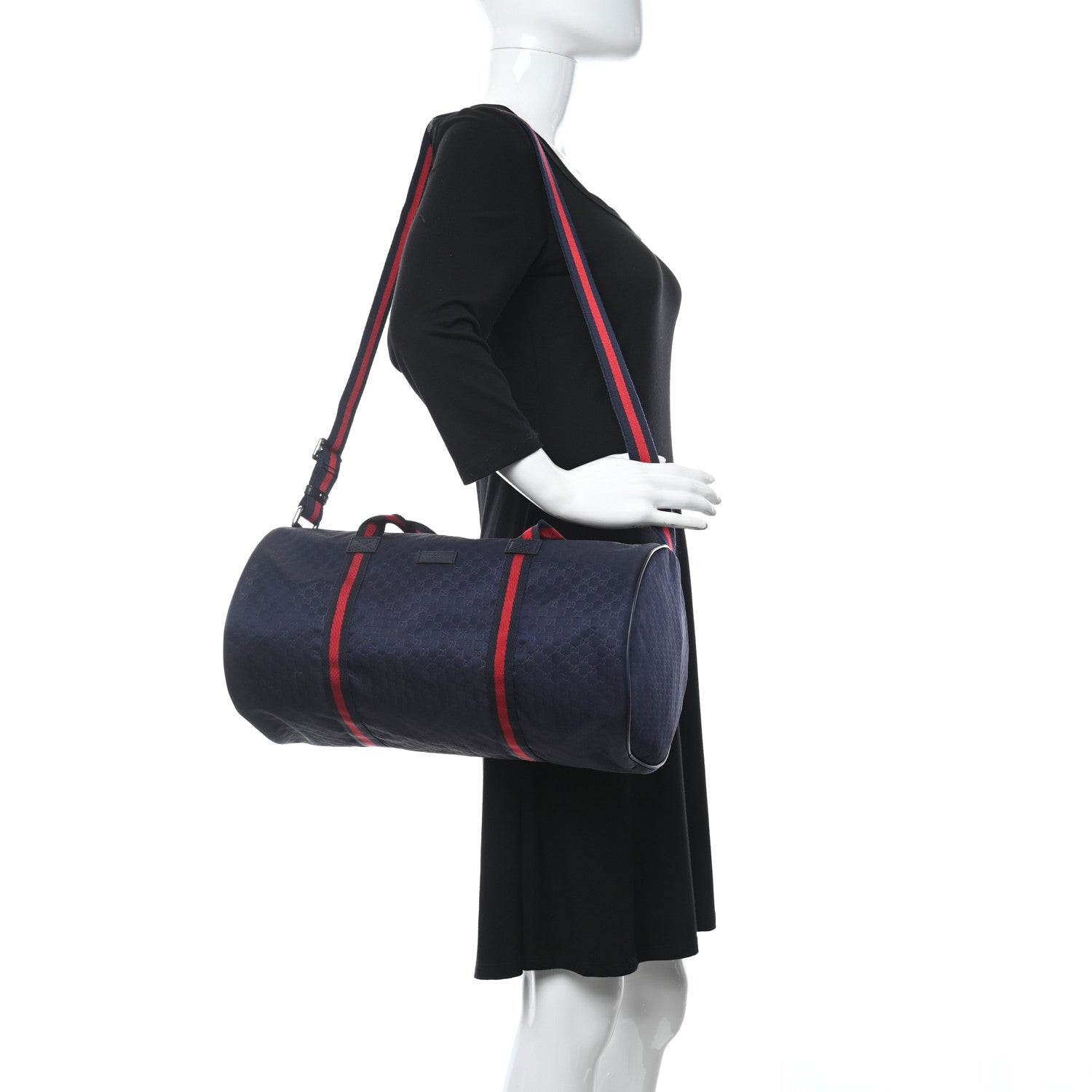Gucci Nylon Microguccissima Gym Bag Navy 2 of 10
