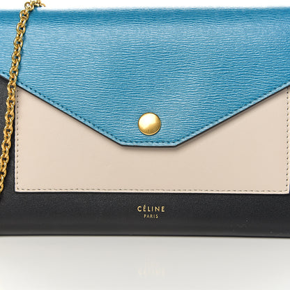 Celine Shiny Calfskin Clutch On A Chain Multicolor 9 of 9