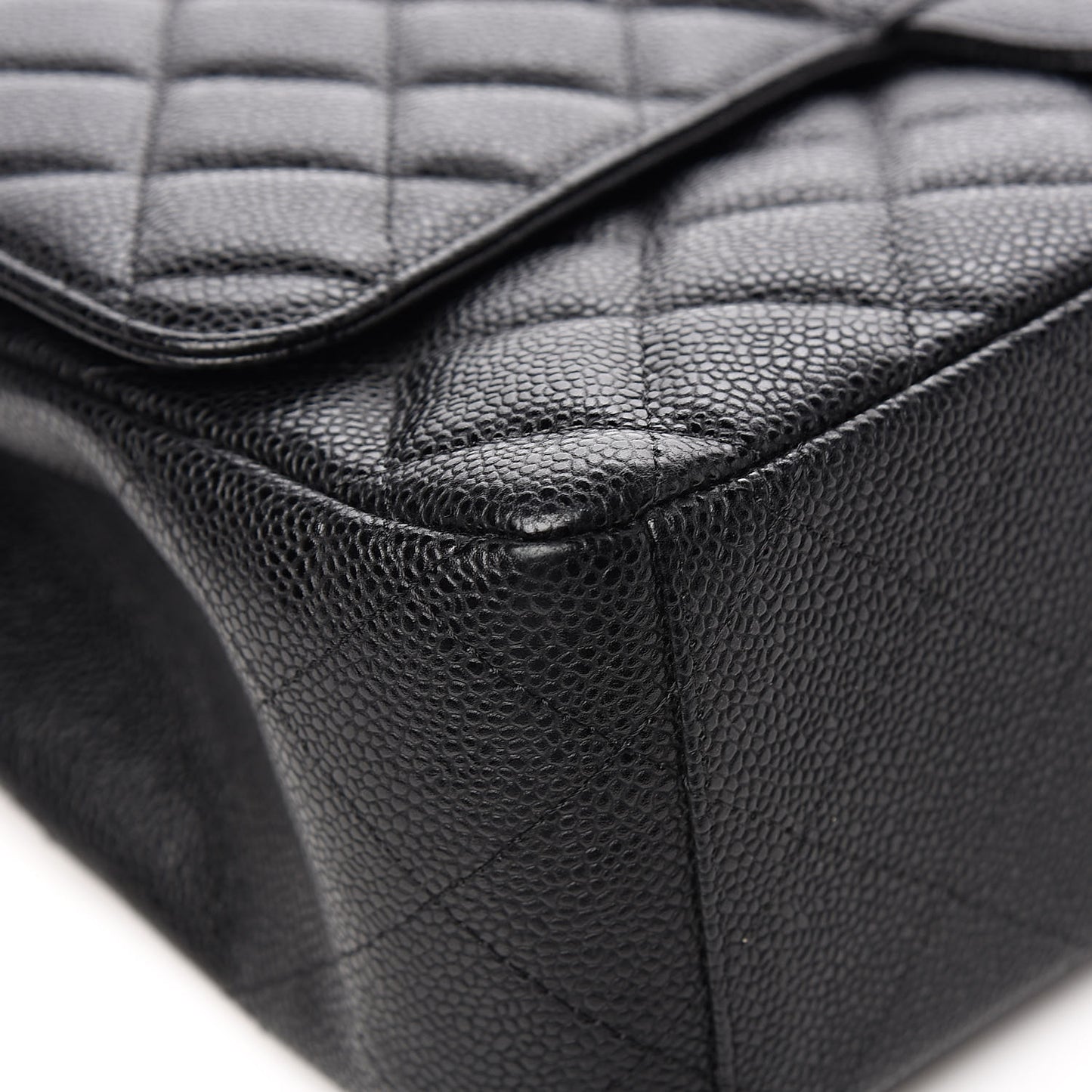 Caviar Quilted Maxi Double Flap Black
