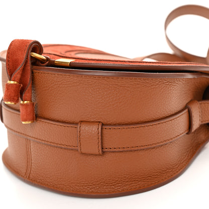 Chloe Suede Grained Calfskin Small Marcie Saddle Bag Tan 11 of 11