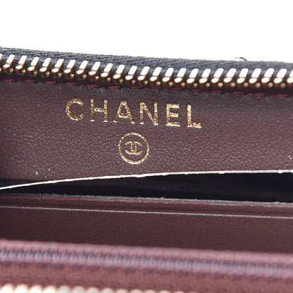 Chanel Aged Calfskin Quilted Small Lucky Charms 2.55 Reissue Zip Around Wallet Black 6 of 8