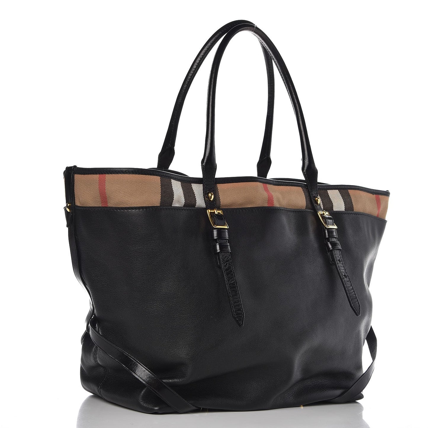 Calfskin House Check Medium Salisbury Tote Black