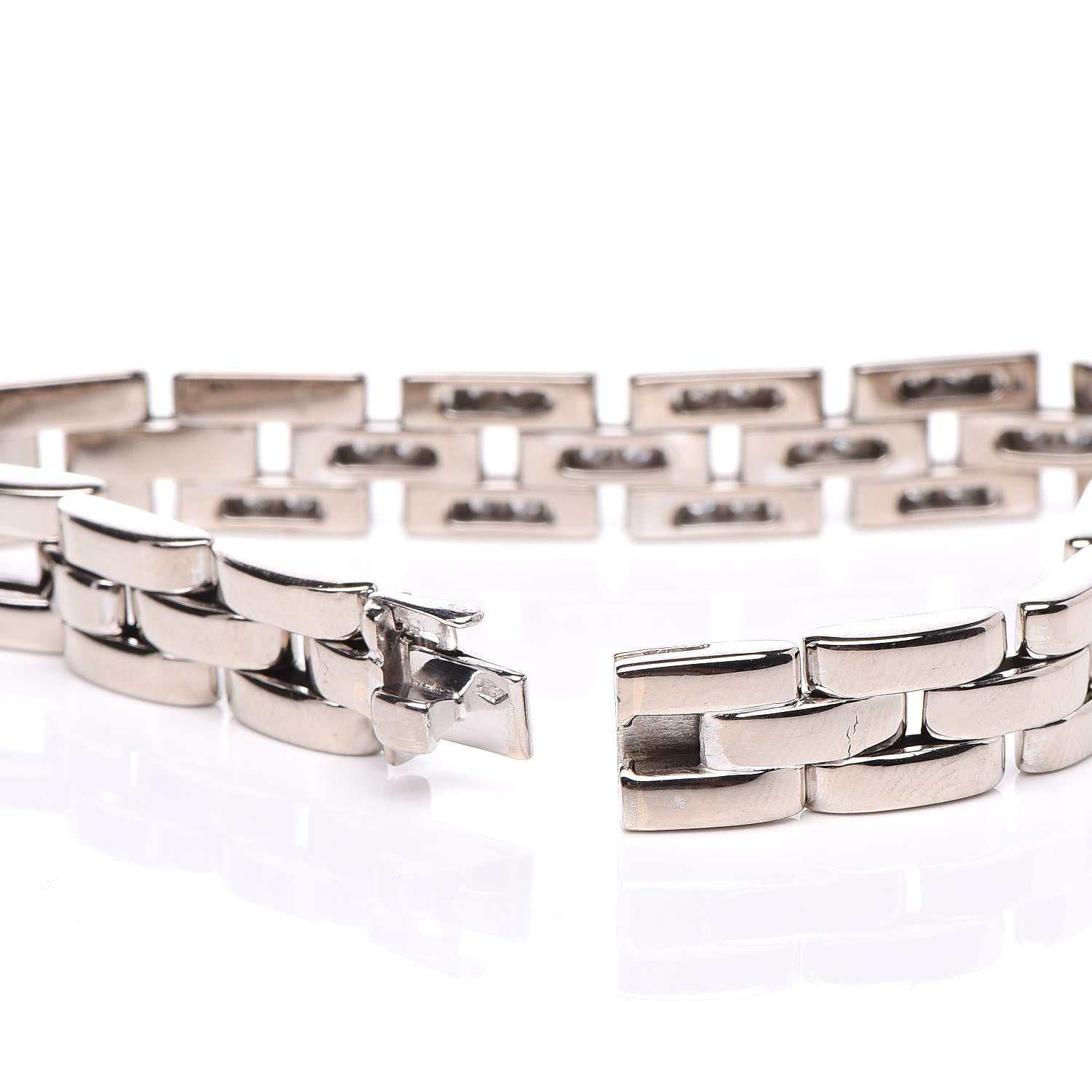Cartier 18K White Gold Diamond Maillon Panthere Link Bracelet 4 of 5