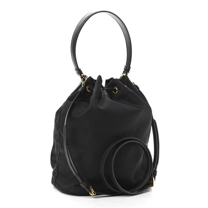 Prada Saffiano Tessuto Nylon Mini Bucket Crossbody Bag Black 3 of 11