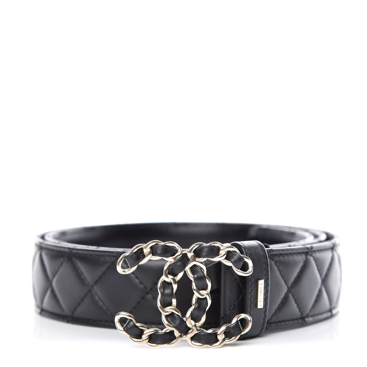 Chanel Lambskin Quilted CC Chain Belt 90 36 Black 1 of 8