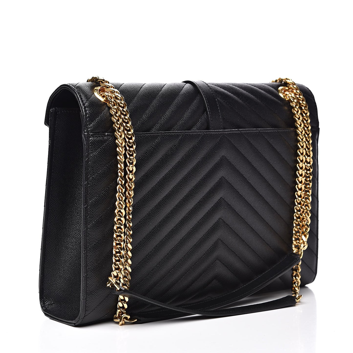 Grain De Poudre Matelasse Chevron Large Monogram Satchel Black