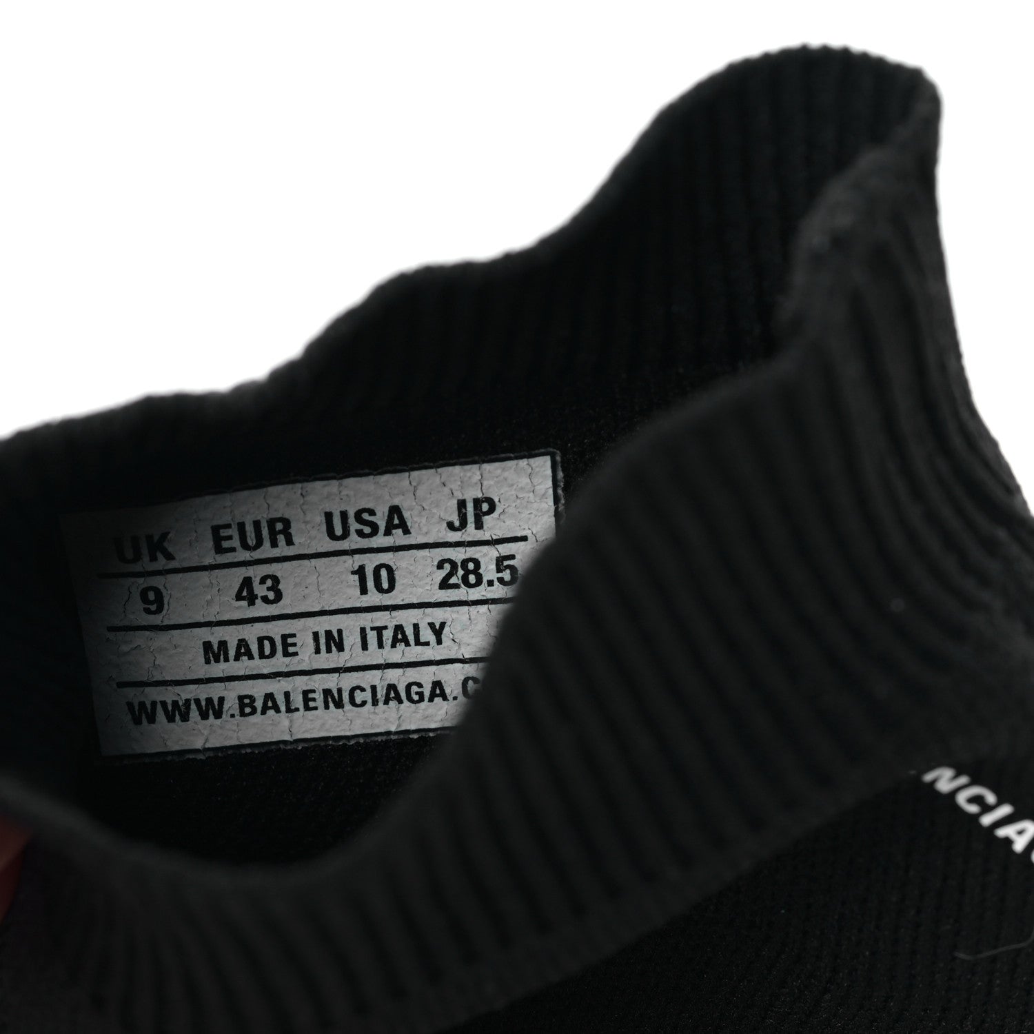 Balenciaga Neoprene Knit Allover Logo Bi-Color Sole Mens Speed Sneakers 10 Black White 7 of 8