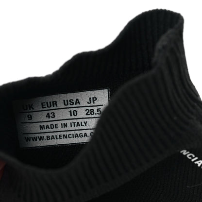 Balenciaga Neoprene Knit Allover Logo Bi-Color Sole Mens Speed Sneakers 10 Black White 7 of 8