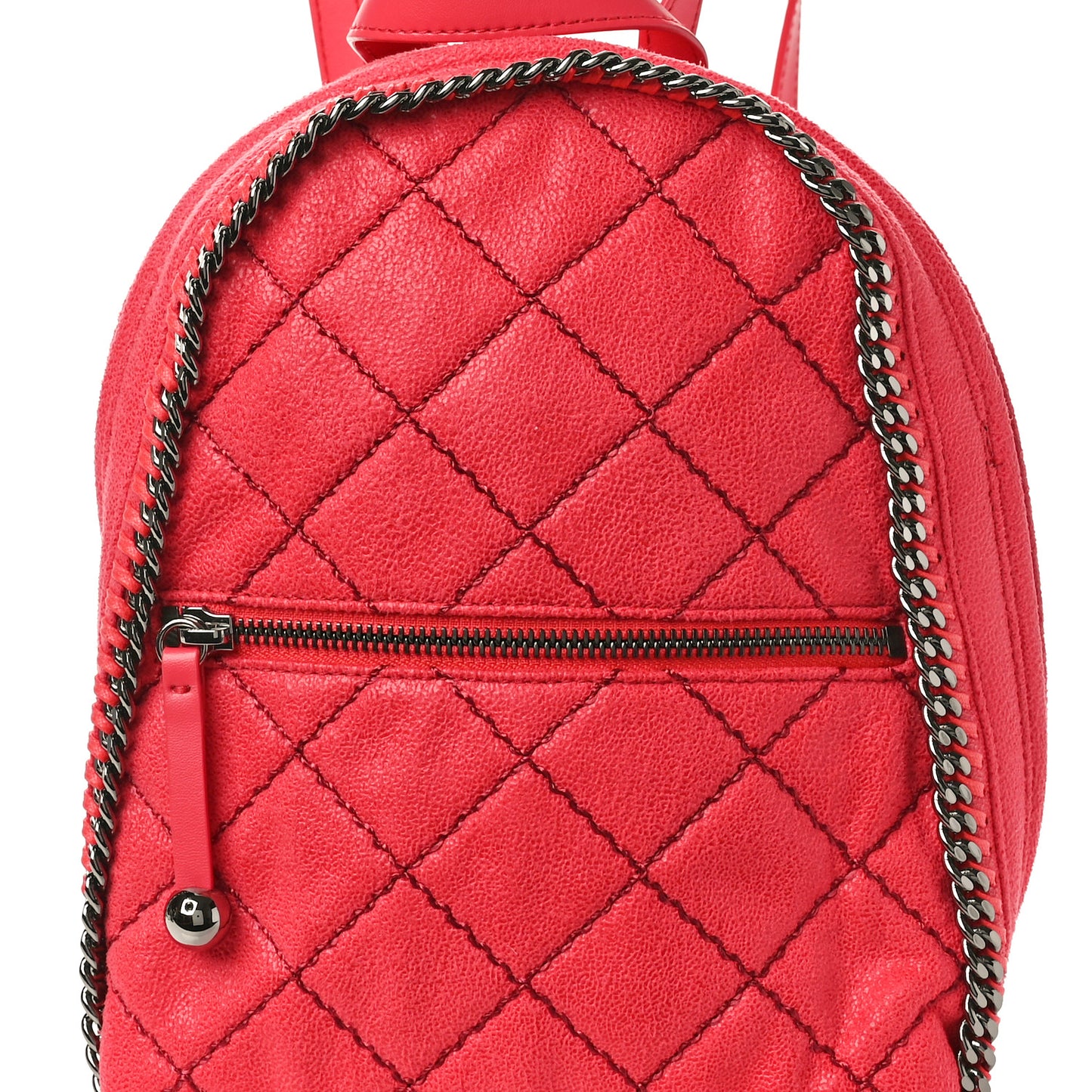 Shaggy Deer Quilted Mini Falabella Backpack Pink Fluo