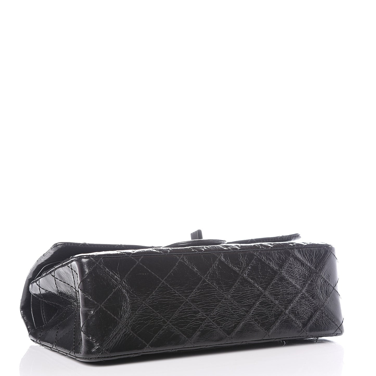 Glazed Aged Calfskin Quilted 2.55 Reissue 225 Flap So Black