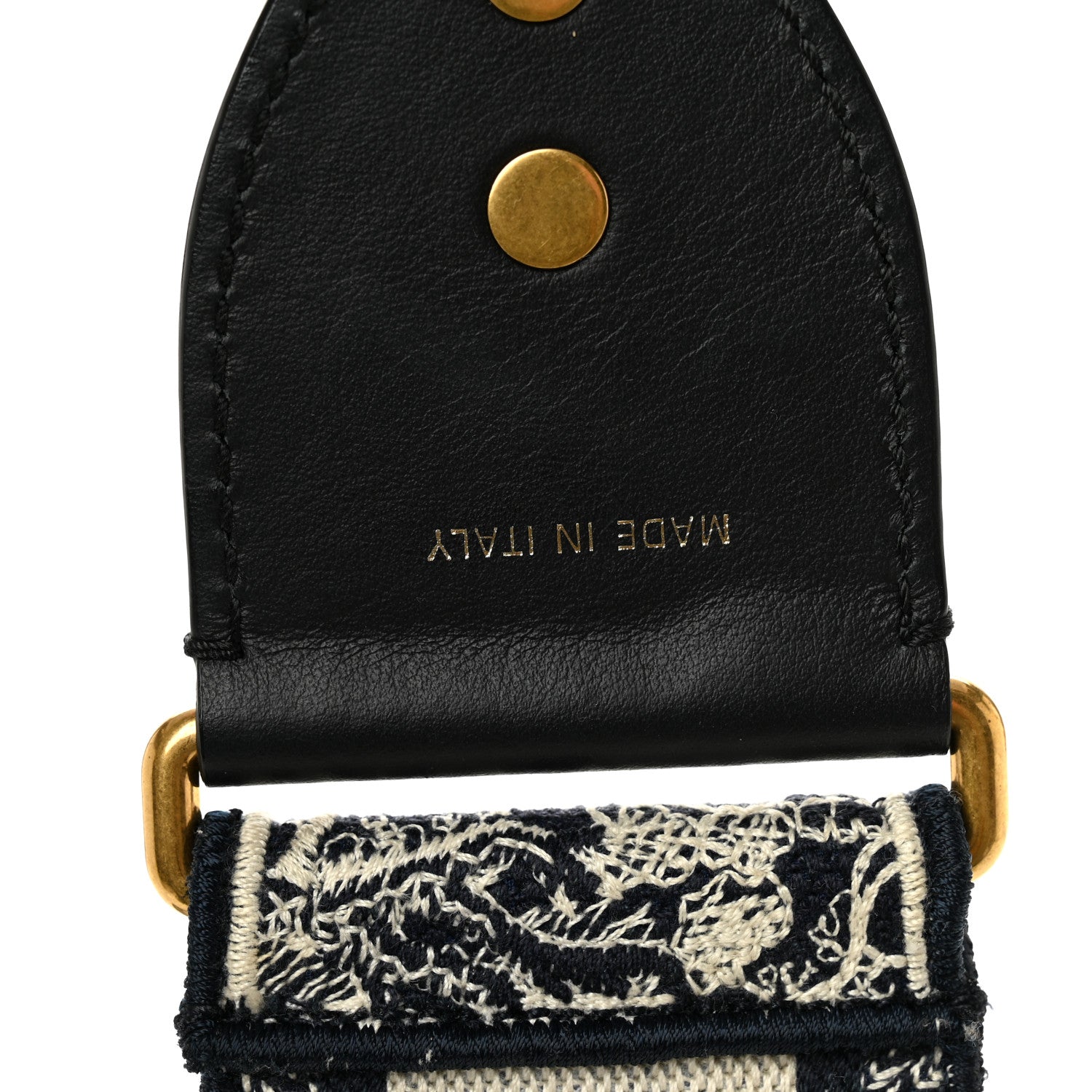 Christian Dior Canvas Embroidered Toile de Jouy Shoulder Strap Black White Blue 4 of 5