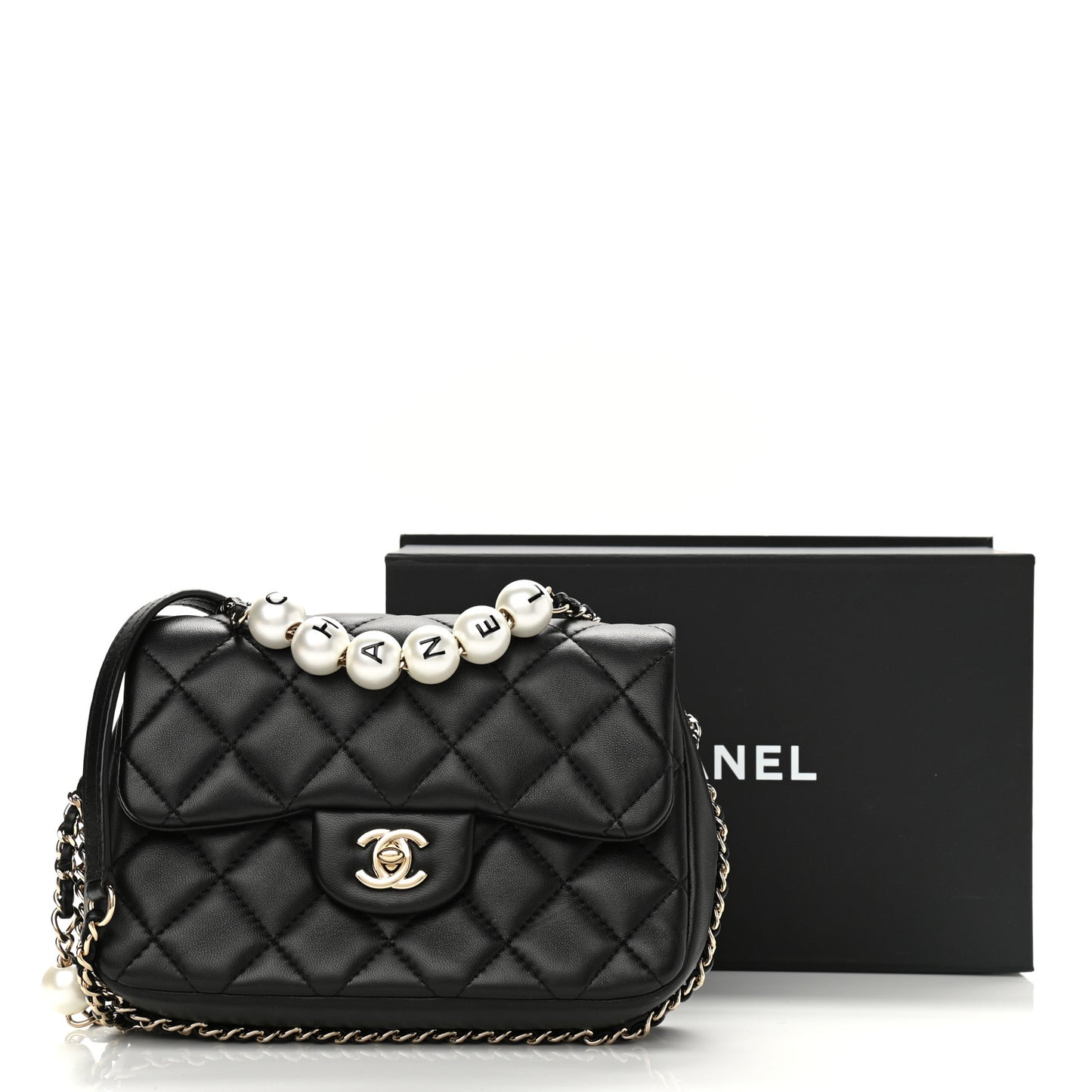 Lambskin Quilted Small My Precious Flap Black