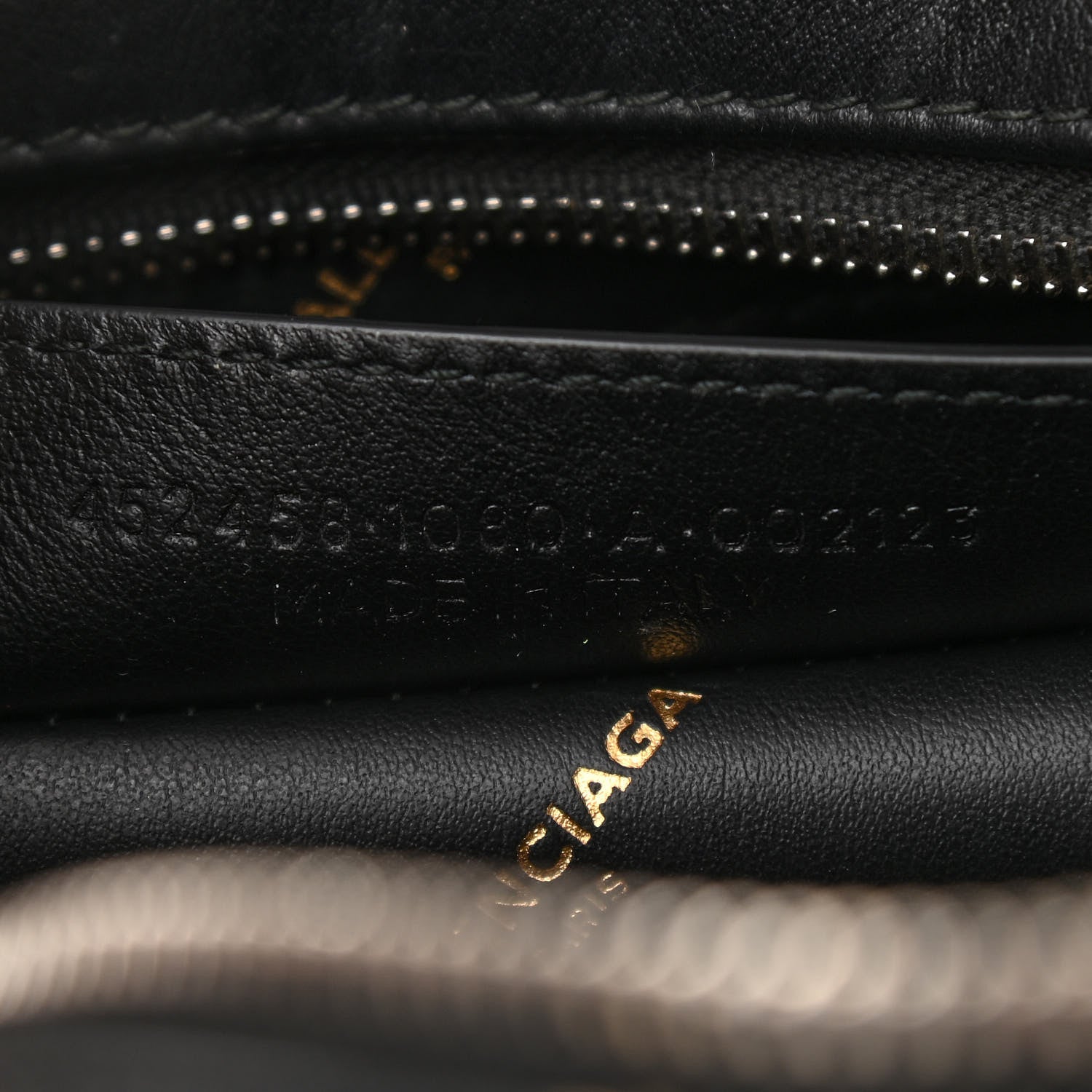 Balenciaga Calfskin Allover Logo XS Bazar Shopper Tote Black Gold 7 of 10