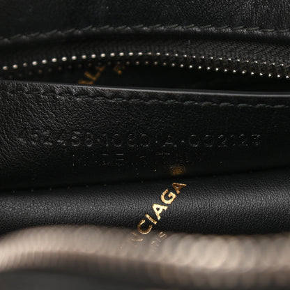 Balenciaga Calfskin Allover Logo XS Bazar Shopper Tote Black Gold 7 of 10