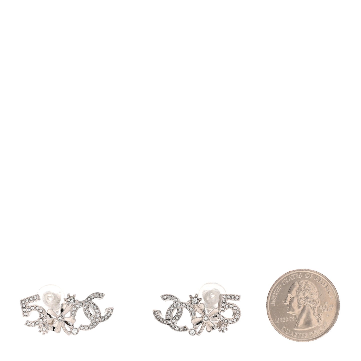 Crystal Star 5 CC Earrings Silver