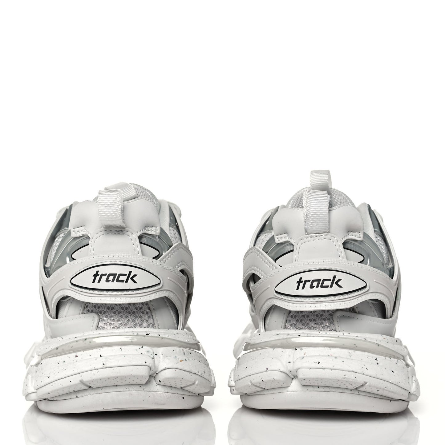 Rubber Mesh Fabric Monocolor Recycled Sole Womens Track Sneakers 38 White