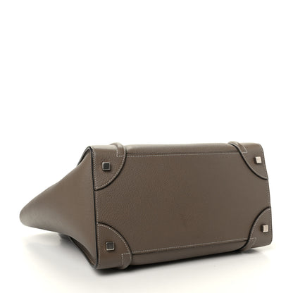 Celine Drummed Calfskin Mini Luggage Souris 4 of 11