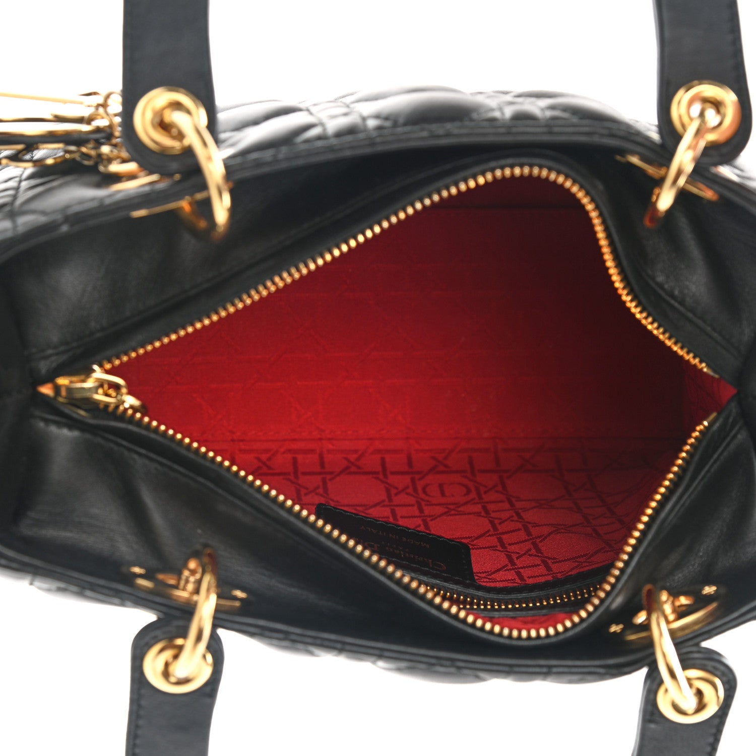 Christian Dior Lambskin Cannage Medium Lady Dior Black 5 of 10