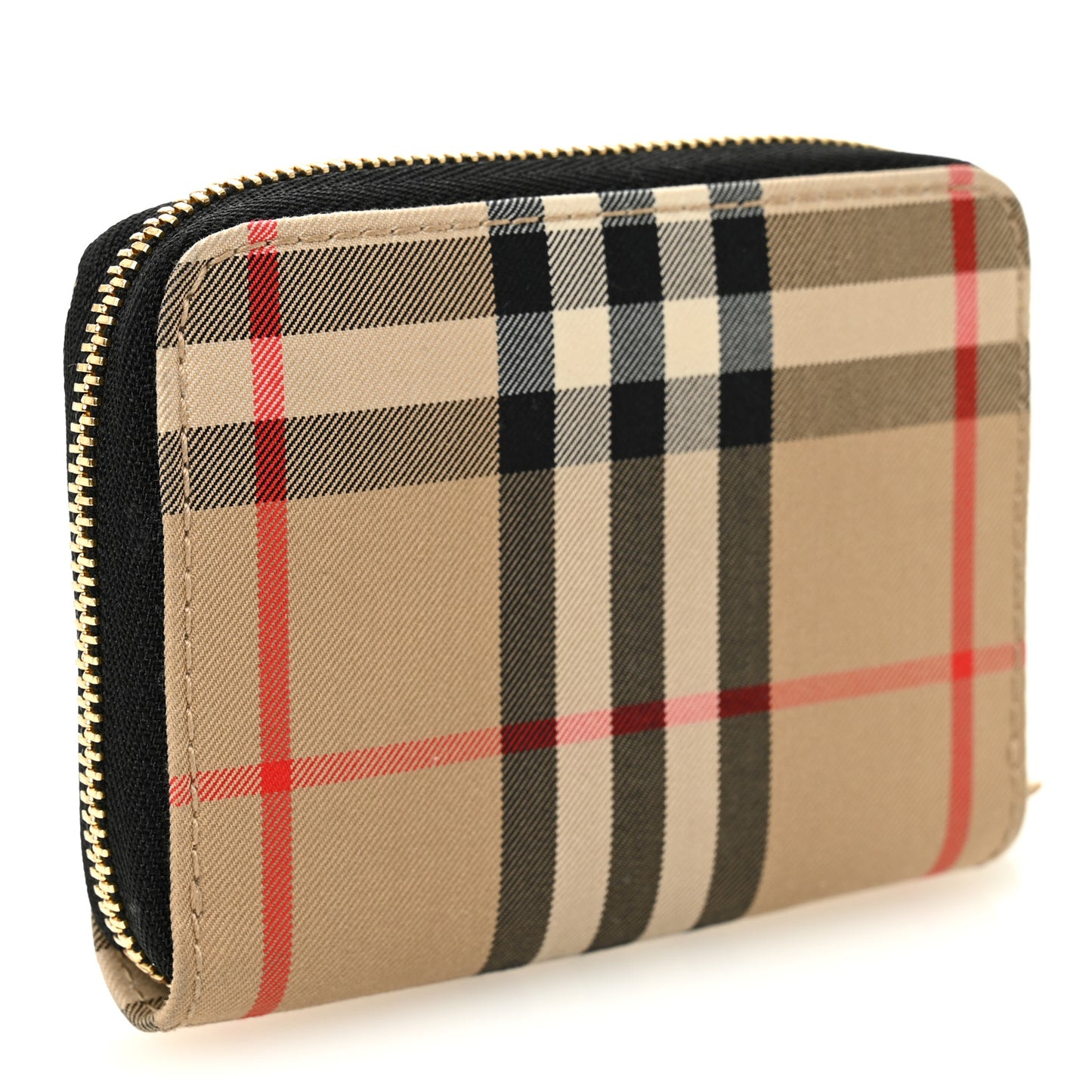 Vintage Check Mini Zip Around Wallet Archive Beige Black