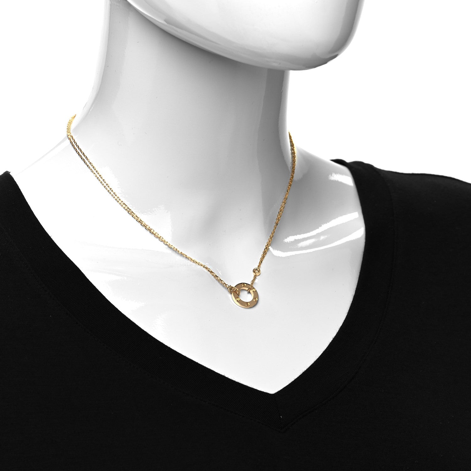 Cartier 18K Yellow Gold 2 Diamond LOVE Necklace 2 of 5