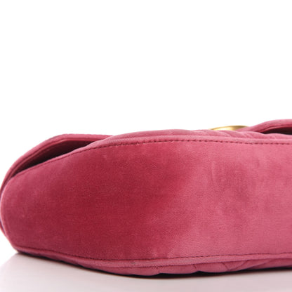 Gucci Velvet Matelasse Small GG Marmont Shoulder Bag Light Raspberry Rose 6 of 10