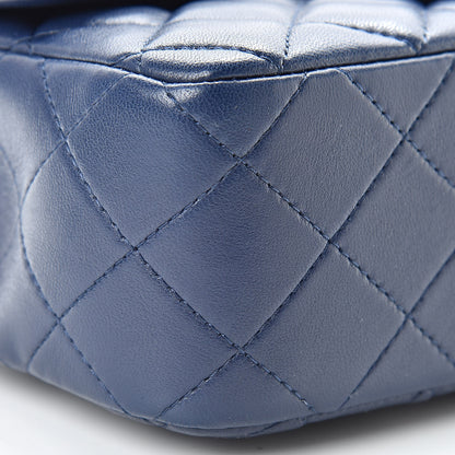 Chanel Lambskin Quilted Mini Rectangular Flap Dark Blue 9 of 12