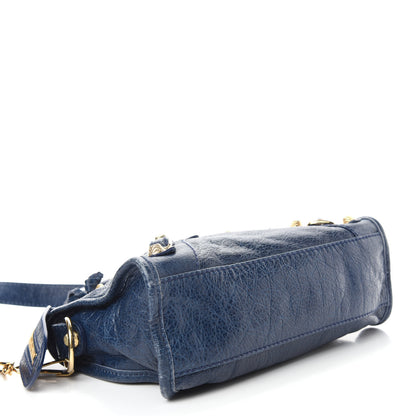 Balenciaga Agneau Giant 12 Gold Hardware Mini City Bleu Mineral 4 of 10